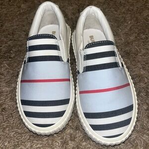Burberry kids Slip-On Shoes - Black, White, Red Stripes